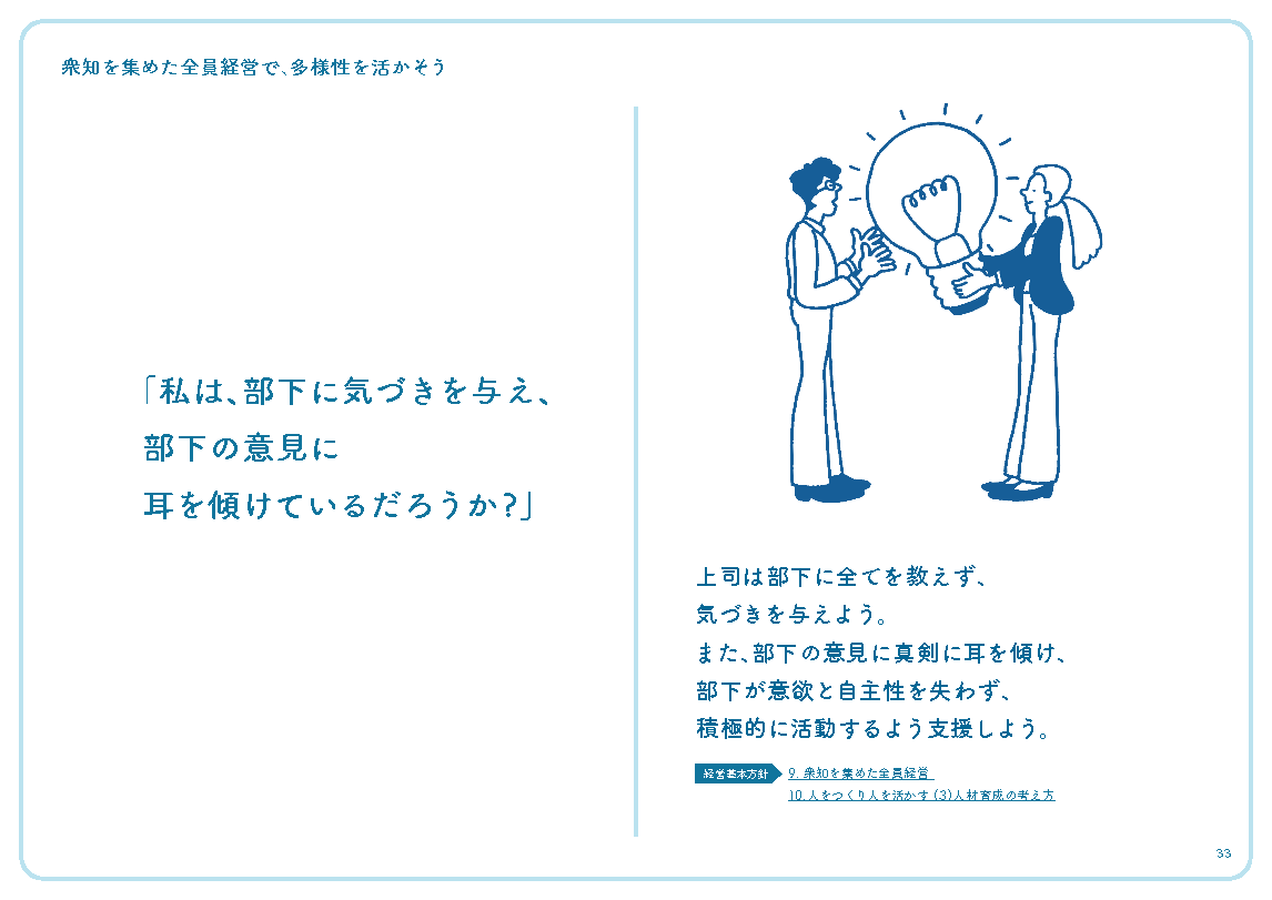 「私は、部下に気づきを与え、部下の意見に耳を傾けているだろうか?」